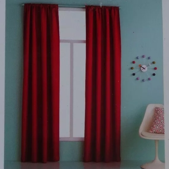 Red 84" X 42" Essential Darkening Window Panels 2